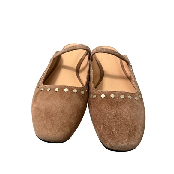 Madewell The Great Studded Tan Suede Ballet Mule Flat Womens Size 8.5 - Picture 4 of 10